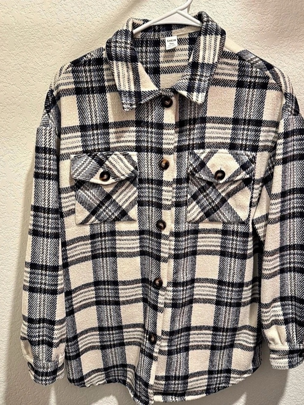 SHEIN Plaid Shirt Jacket